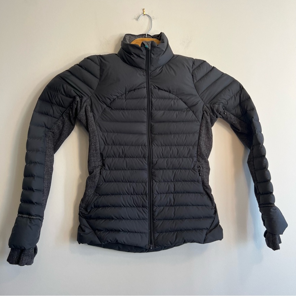 Lululemon Puffer Herringbone Pattern And Black Women’s 90% Goose Down